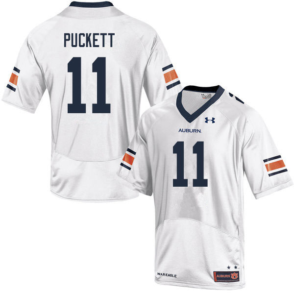 Auburn Tigers Men's Zion Puckett #11 White Under Armour Stitched College 2019 NCAA Authentic Football Jersey IIY4574WH